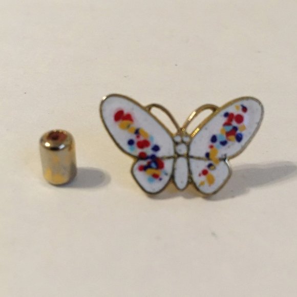 Lapel Pins Tie Tack Lot 4 Butterfly Flower Baskets Signed Avon Sarah Cov Brooch - Picture 4 of 9